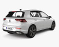 Volkswagen Golf GTE 5-Türer Fließheck 2023 3D-Modell Rückansicht