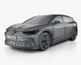 Volkswagen ID Space Vizzion 2021 3D模型 wire render