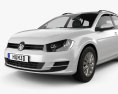Volkswagen Golf variant Trendline 2019 3D модель