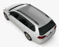 Volkswagen Golf variant Trendline 2019 3D-Modell Draufsicht