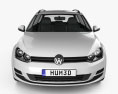 Volkswagen Golf variant Trendline 2019 Modello 3D vista frontale