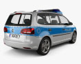 Volkswagen Touran 독일 경찰 2015 3D 모델  back view