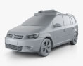 Volkswagen Touran Polizia Tedesca 2015 Modello 3D clay render