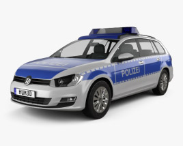 Volkswagen Golf variant Polícia da Alemanha 2019 Modelo 3d