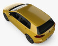 Volkswagen Golf 5-door hatchback with HQ interior 2021 3d model top view