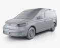 Volkswagen Caddy Maxi パネルバン 2023 3Dモデル clay render