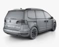 Volkswagen Sharan con interior 2019 Modelo 3D