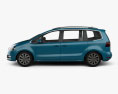 Volkswagen Sharan with HQ interior 2019 3d model side view