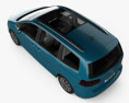 Volkswagen Sharan con interni 2019 Modello 3D vista dall'alto