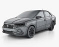 Volkswagen Polo CIS-spec sedan 2023 Modèle 3d wire render