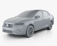 Volkswagen Polo CIS-spec sedan 2023 3D-Modell clay render