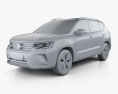 Volkswagen Taos 2024 3D-Modell clay render