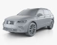 Volkswagen Tiguan eHybrid 2023 3D-Modell clay render
