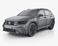 Volkswagen Tiguan R-Line 2023 3D 모델  wire render