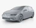 Volkswagen Golf R-Line 5-door hatchback 2022 3d model clay render