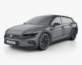 Volkswagen Arteon Shooting Brake Elegance 2020 3D模型 wire render