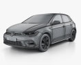 Volkswagen Polo R-Line 2024 3D-Modell wire render