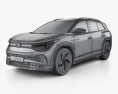 Volkswagen ID.6 X Prime 2022 3D模型 wire render