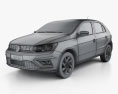 Volkswagen Gol Fließheck 2019 3D-Modell wire render