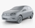 Volkswagen Gol Fließheck 2019 3D-Modell clay render