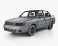 Volkswagen Jetta CN-spec HQインテリアと 2012 3Dモデル wire render