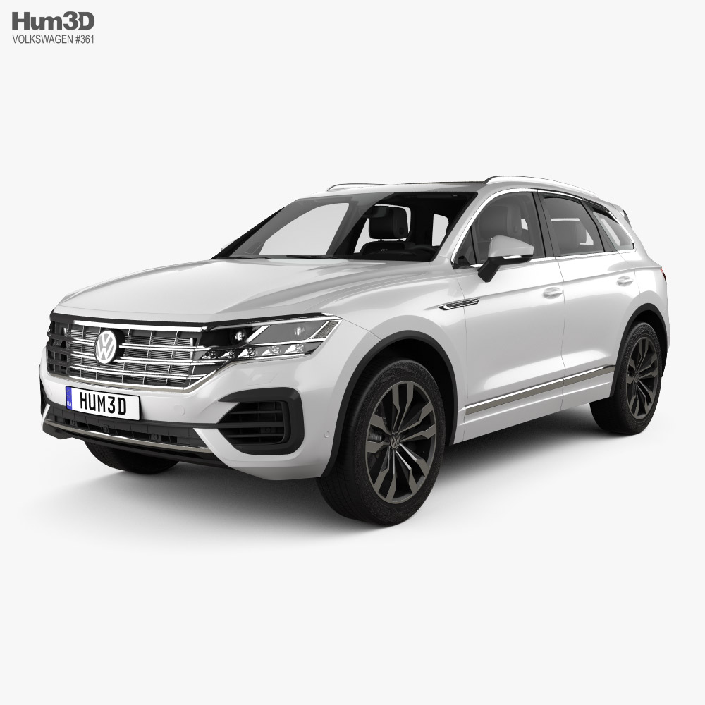 Volkswagen Touareg R-Line with HQ interior and engine 2018 3D model