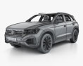Volkswagen Touareg R-Line HQインテリアと とエンジン 2018 3Dモデル wire render