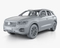 Volkswagen Touareg R-Line HQインテリアと とエンジン 2018 3Dモデル clay render