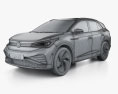 Volkswagen ID.4 X 1st edition 2024 3D模型 wire render