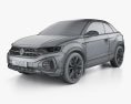 Volkswagen T-Roc R-Line 敞篷车 2024 3D模型 wire render