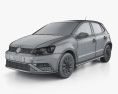 Volkswagen Polo 5도어 해치백 2022 3D 모델  wire render