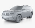 Volkswagen Teramont 2021 3d model clay render