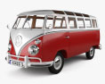 Volkswagen Transporter Furgoneta de Pasajeros con interior 1953 Modelo 3D