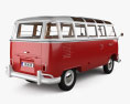Volkswagen Transporter Passenger Van mit Innenraum 1953 3D-Modell Rückansicht