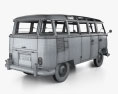 Volkswagen Transporter 승객용 밴 인테리어 가 있는 1953 3D 모델 