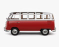 Volkswagen Transporter Carrinha de Passageiros com interior 1953 Modelo 3d vista lateral