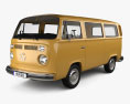 Volkswagen Transporter Fourgonnette de Tourisme avec Intérieur 1975 Modèle 3d