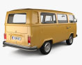Volkswagen Transporter T2 Passenger Van with HQ interior 1975 3d model back view