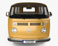 Volkswagen Transporter Пассажирский фургон с детальным интерьером 1975 3D модель front view