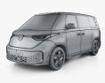 Volkswagen ID Buzz 2024 3D模型 wire render
