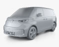 Volkswagen ID Buzz 2024 3Dモデル clay render