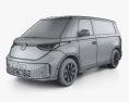 Volkswagen ID Buzz Cargo 2024 3D模型 wire render