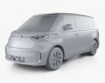 Volkswagen ID Buzz Cargo 2024 3Dモデル clay render