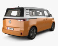Volkswagen ID Buzz з детальним інтер'єром 2024 3D модель back view