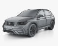 Volkswagen Tiguan Allspace Elegance 2023 Modèle 3d wire render