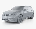 Volkswagen Tiguan Allspace Elegance 2023 Modelo 3d argila render