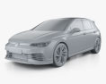 Volkswagen Golf GTI Clubsport 5 porte hatchback 2024 Modello 3D clay render