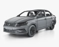 Volkswagen Jetta CN-spec з детальним інтер'єром 2019 3D модель wire render