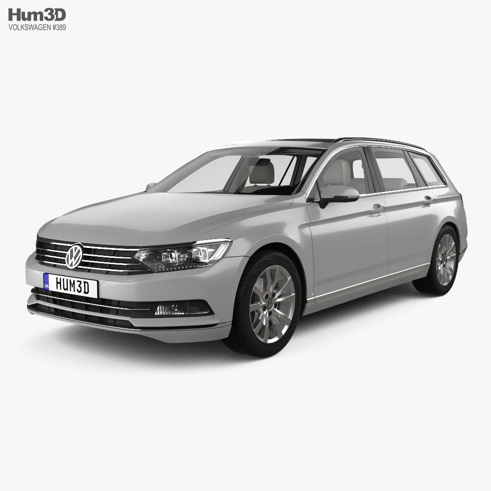 Volkswagen Passat variant with HQ interior and Engine 2014 3D model