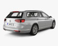 Volkswagen Passat variant with HQ interior and Engine 2014 3D 모델  back view
